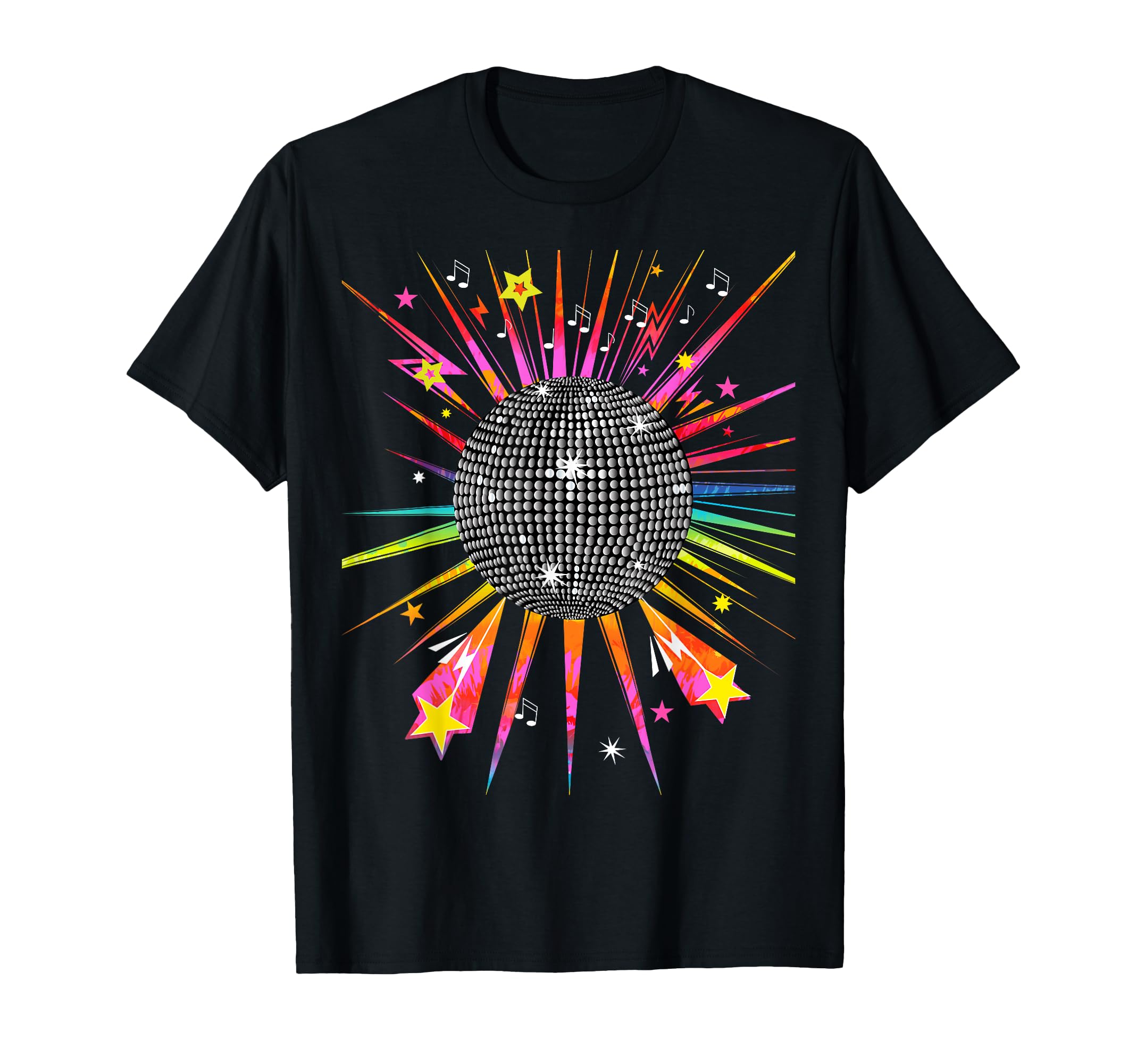 Little Hell's Kitchen Studio Disco Ball 1970's Tie Dye Vintage Retro Dance Party Costume T-Shirt, Black