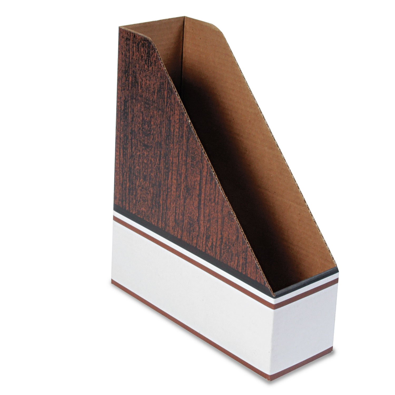 Bankers Box 07224 Magazine File,4-Inch x11-Inch x12-1/4-Inch,12/CT,Woodgrain/White