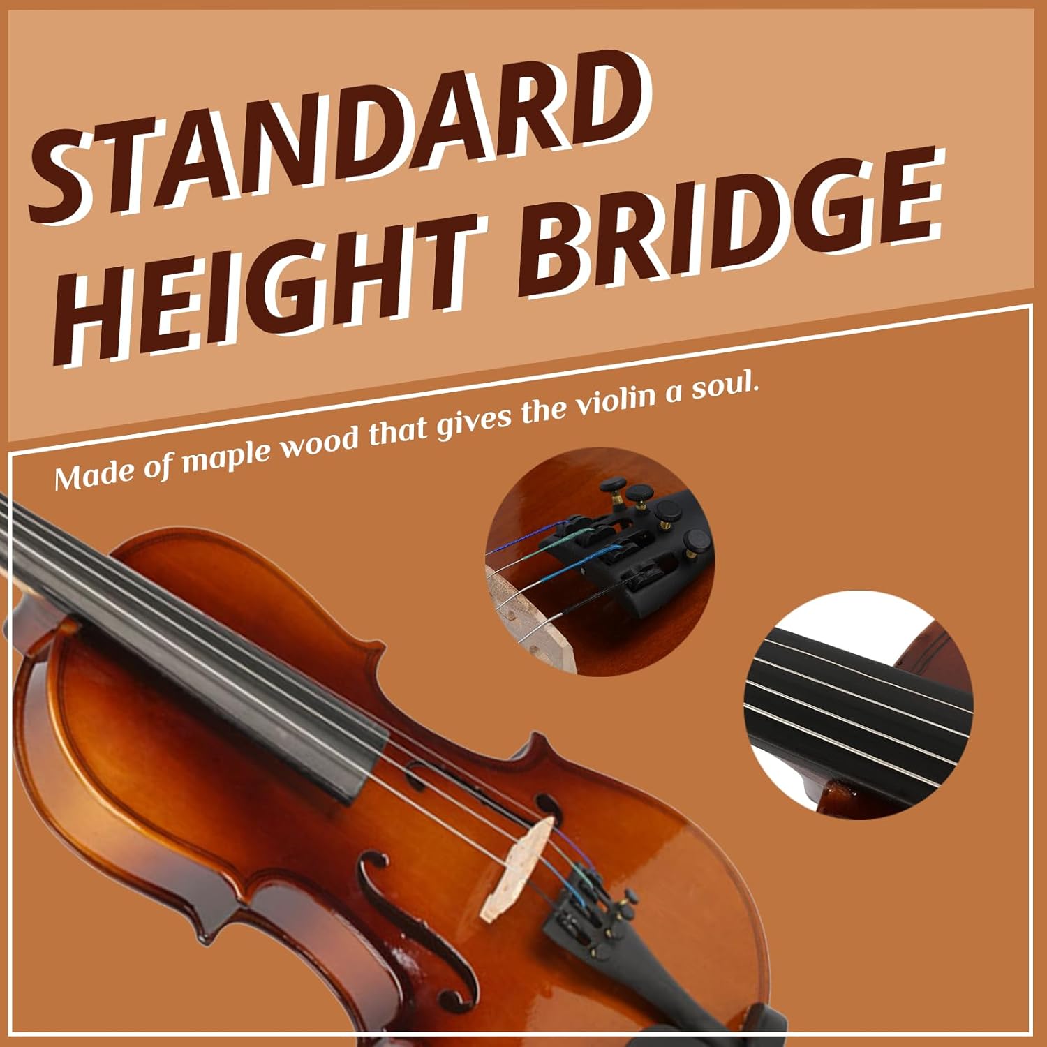 Ktaxon 1/2 Violin for Beginners, Fiddle for Students and Enthusiasts, Acoustic Violin Kit with Case, Bow, Rosin & Manual