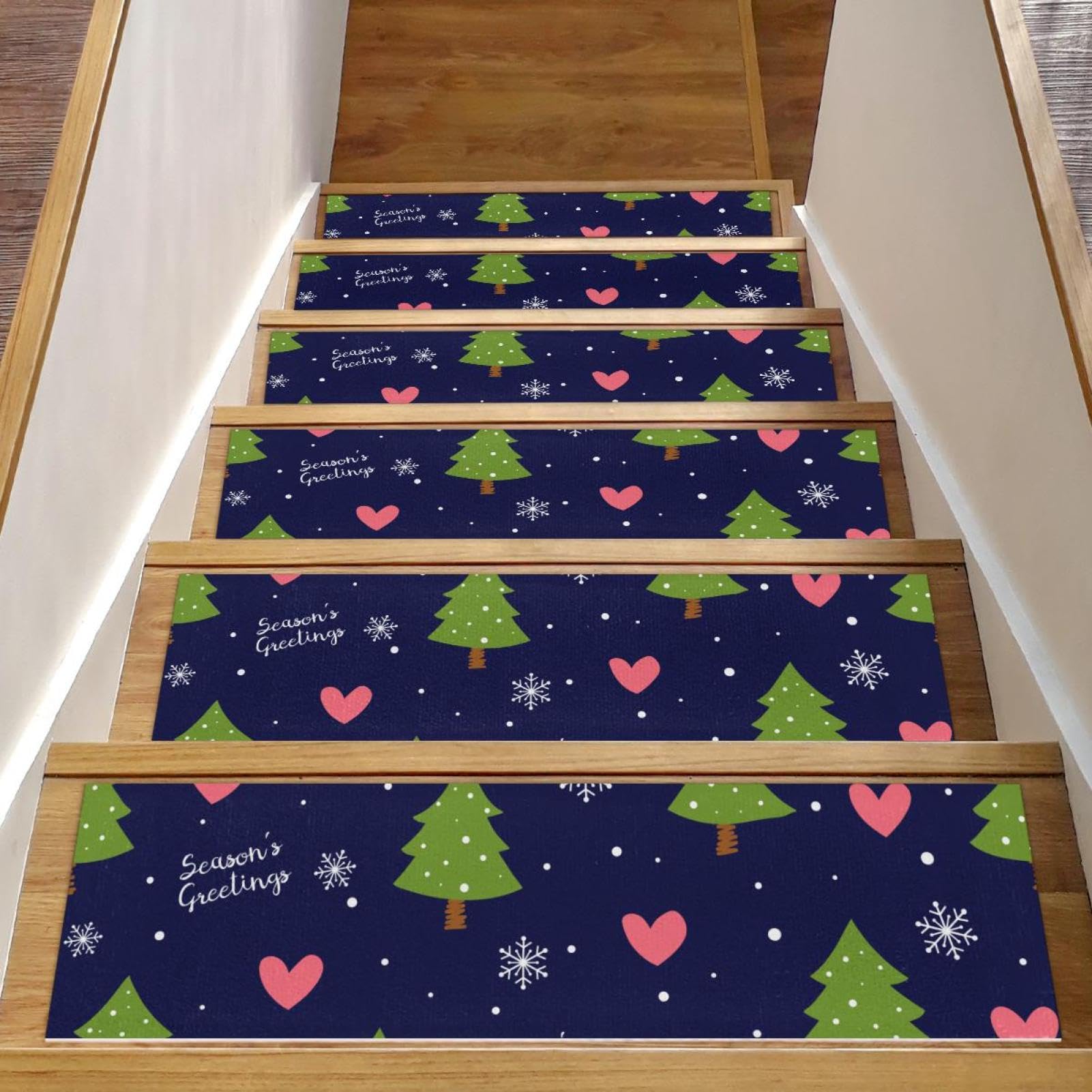 Tapis d'escalier antidérapants anti-chute personnes âgées | Rouge Noël