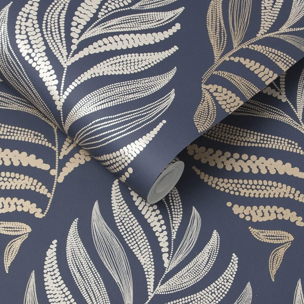 Graham & Brown Botanica Leaves Tropical Paste The Wall Wallpaper (Midnight)