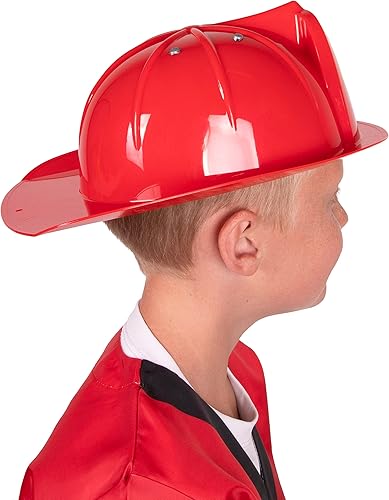 Miniatura 6 de Kangaroo Sombrero de bombero, juguete de simulación, disfraz de bombero de plástico, sombrero rojo, accesorios para casco de fuego, perfecto para