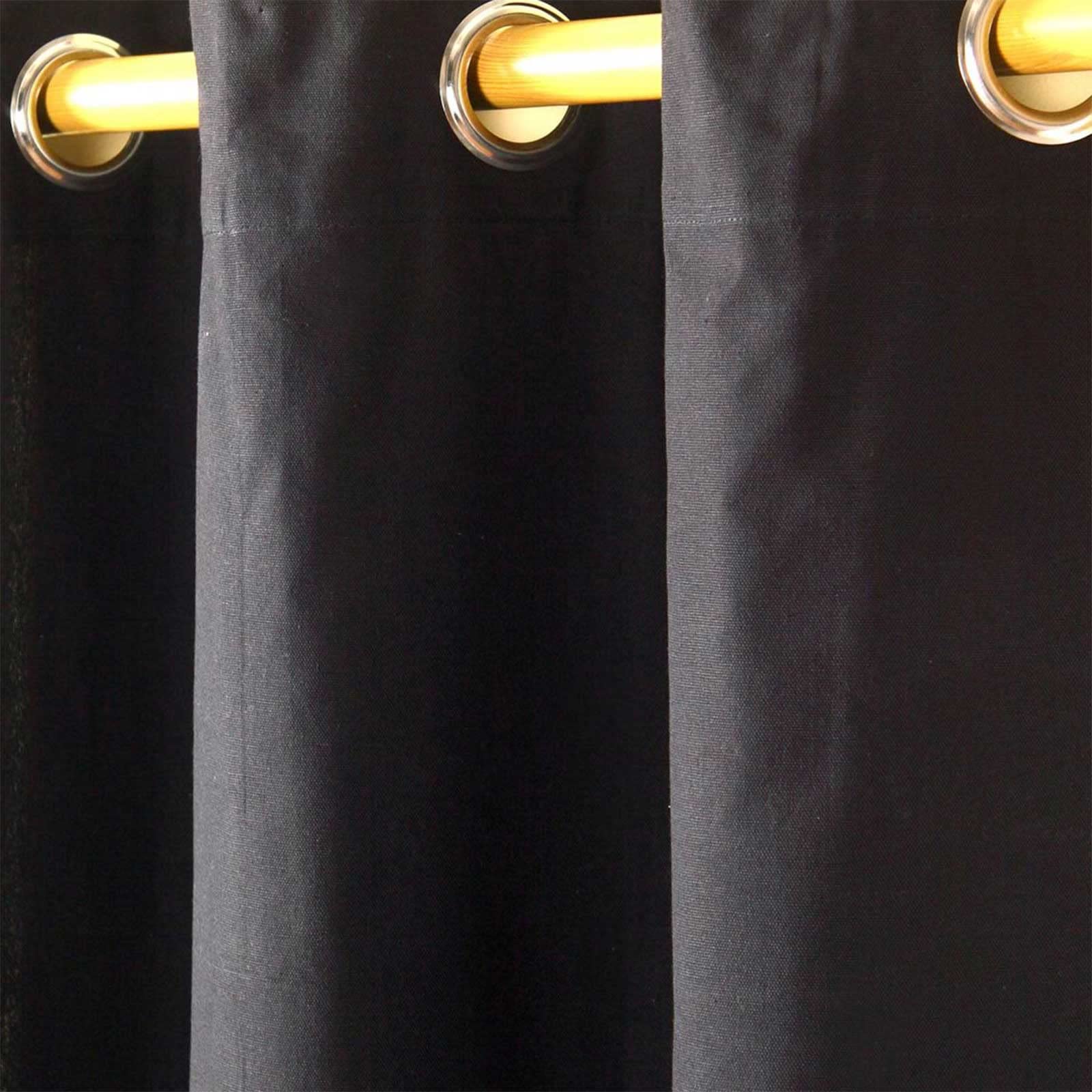'Tenda "Plain Colour. 100% cotone. Tenda della coppia. Colori: Nero. Di facile manutenzione, lavabile a casa., cotone, nero, 137 x 182 cm