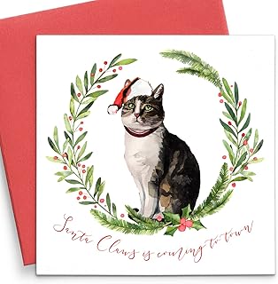 Tabby Cat Christmas Cards Pack of 5, Size of Your Choice, Cat Xmas Cards Pack of 20, Cute Cat Christmas Card Set of 10, Watercolour Christmas Cards Cats Christmas Cards Multipack, Breed of Your Choice