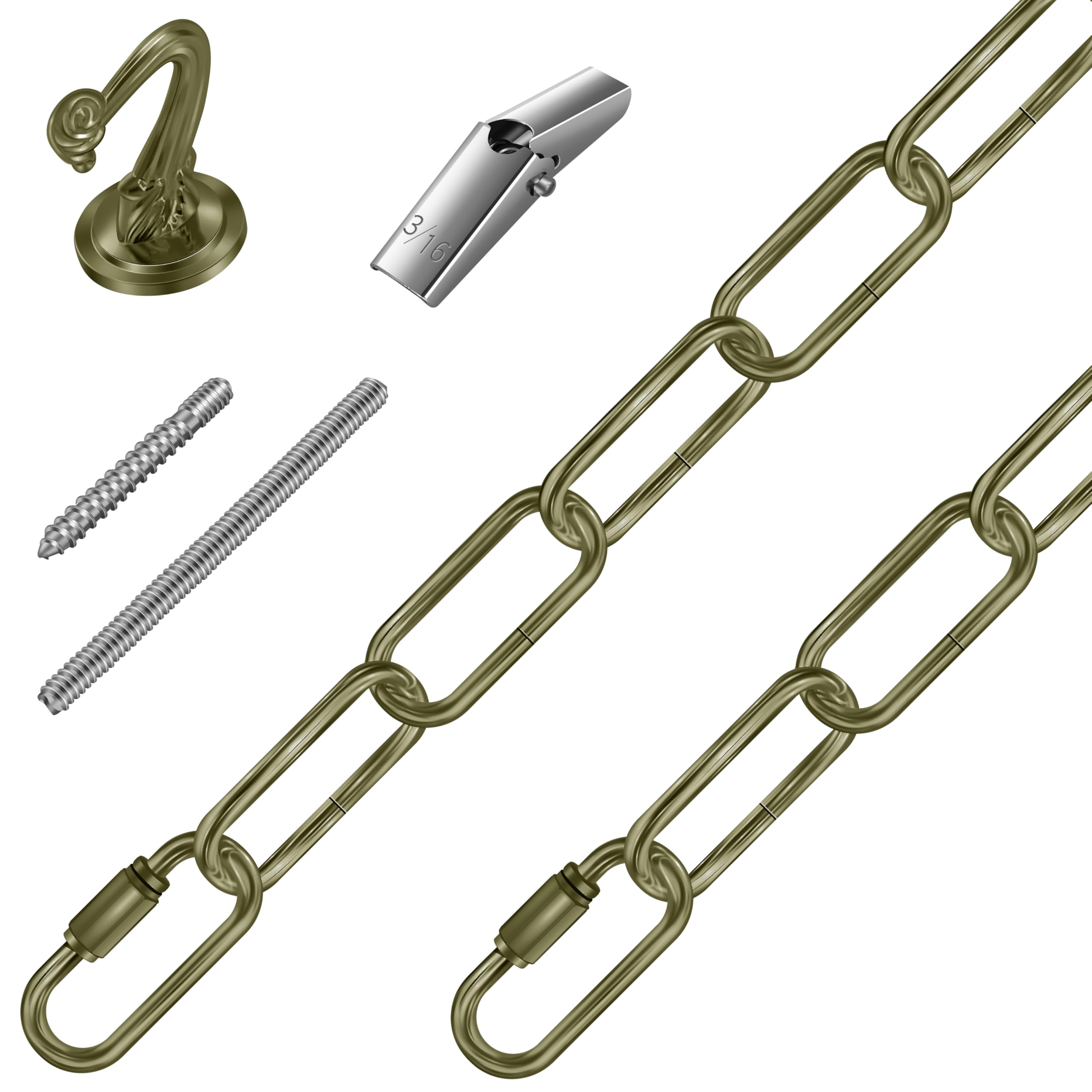 15 Ft Hanging Chain Kit Chain for Light Fixture(Brass) — Amazon image 11