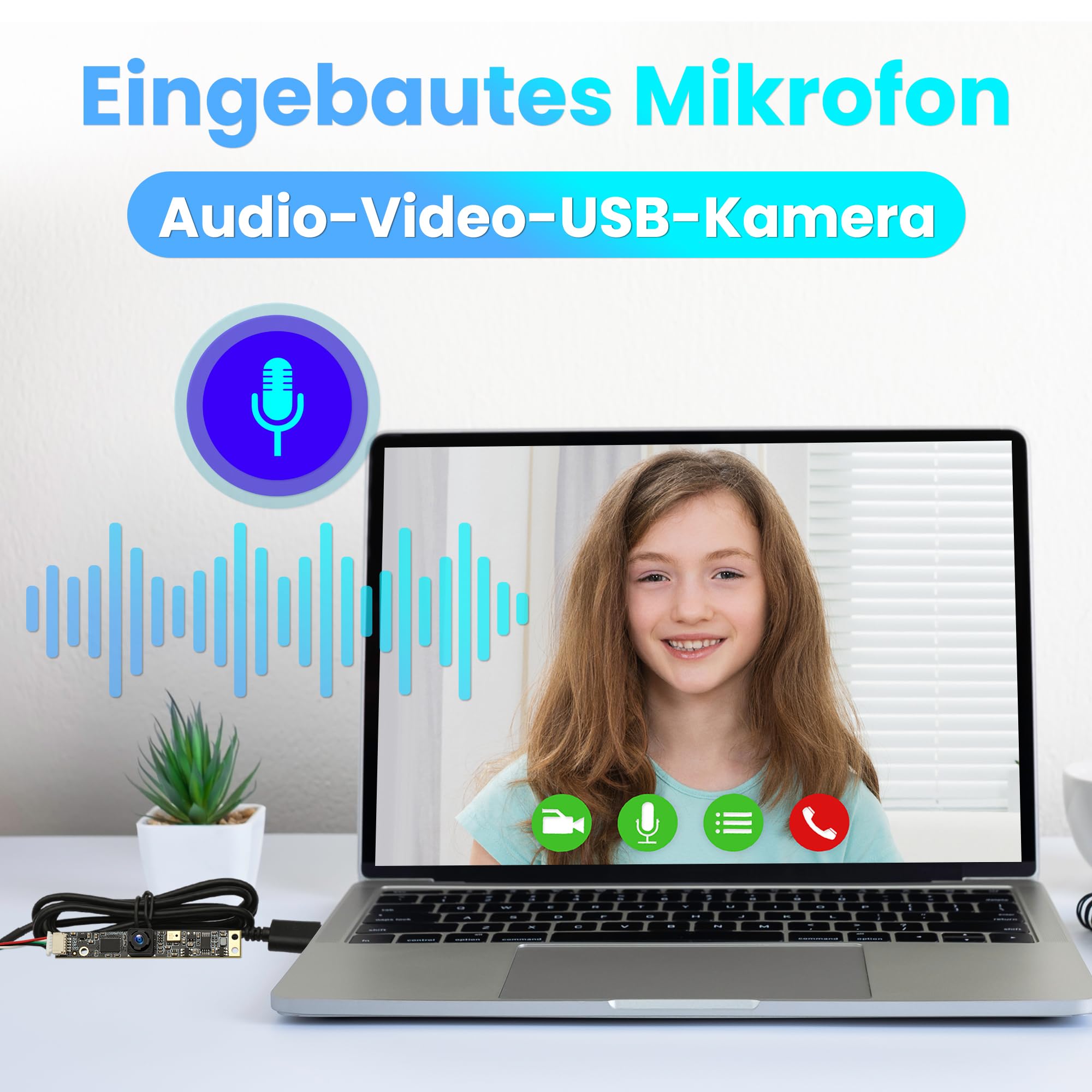 G Module de caméra USB 8 MP avec microphone grand angle caméra PC pour ordinateur 4K Lightburn Caméra pour gravure laser Mini bande Objectif fixe Webcam CCTV USB Caméra de surveillance pour Raspberry