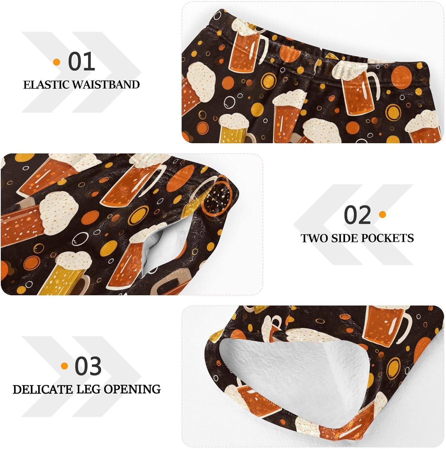 visesunny Beer Mug Circular Brown Boys Pants for Kids Fleece Bottoms Long Jogger Pants Trousers with Pockets Size 6-14Y