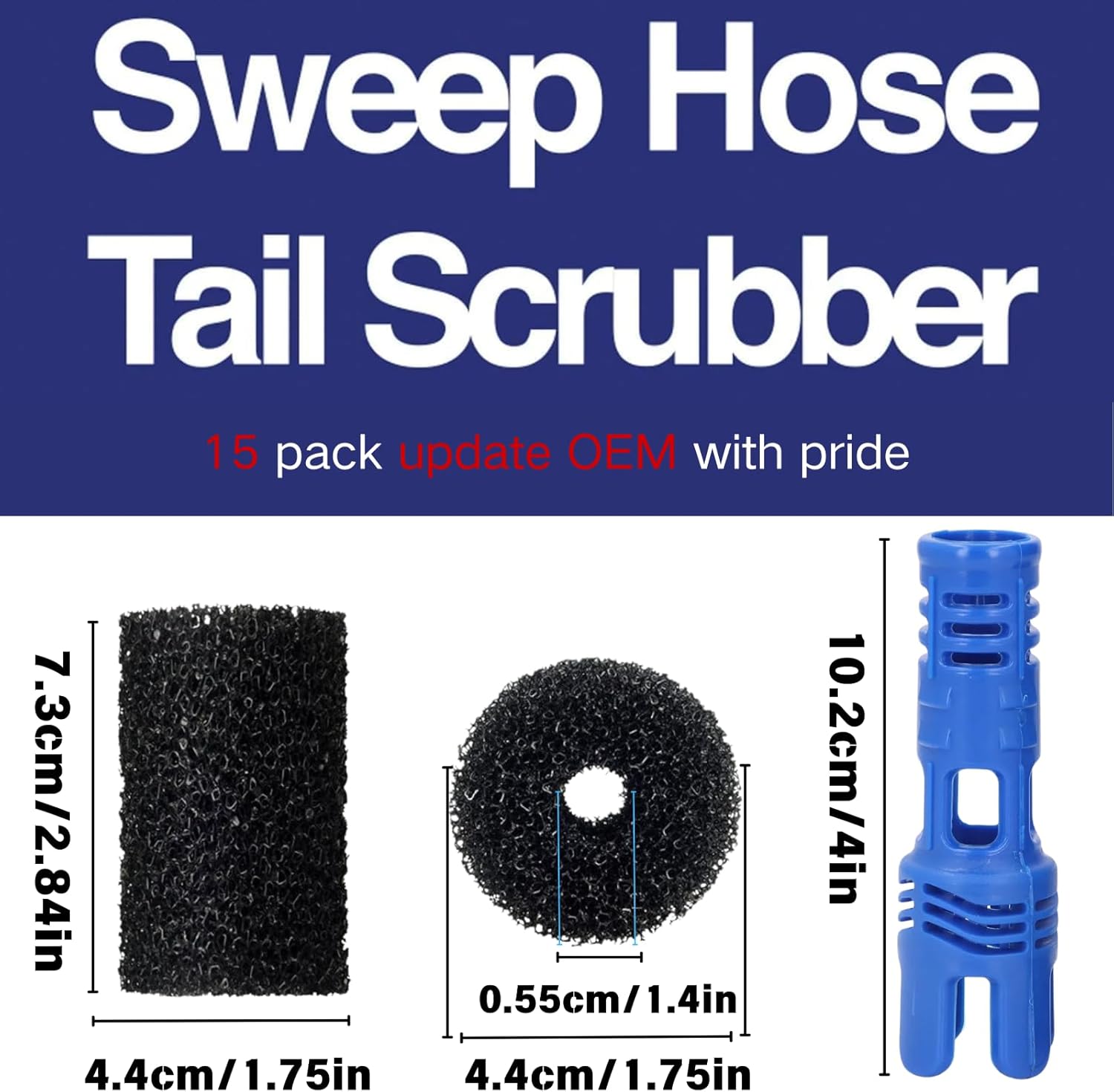 for Polaris Pool Cleaner Parts 15 Pack Polaris 280 Part Sweep Pro Sweep Scrubbers Replacement 2 Hose Tail Scrubber Cleaner Pool Tail Scrubber 280 360 380 180 480 3900