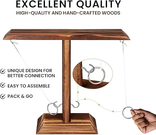 Miniatura 5 de Juego de lanzamiento de anillos para adultos  Juegos de mesa  Juegos de camping para adultos  Juegos de patio al aire libre para adultos y familia