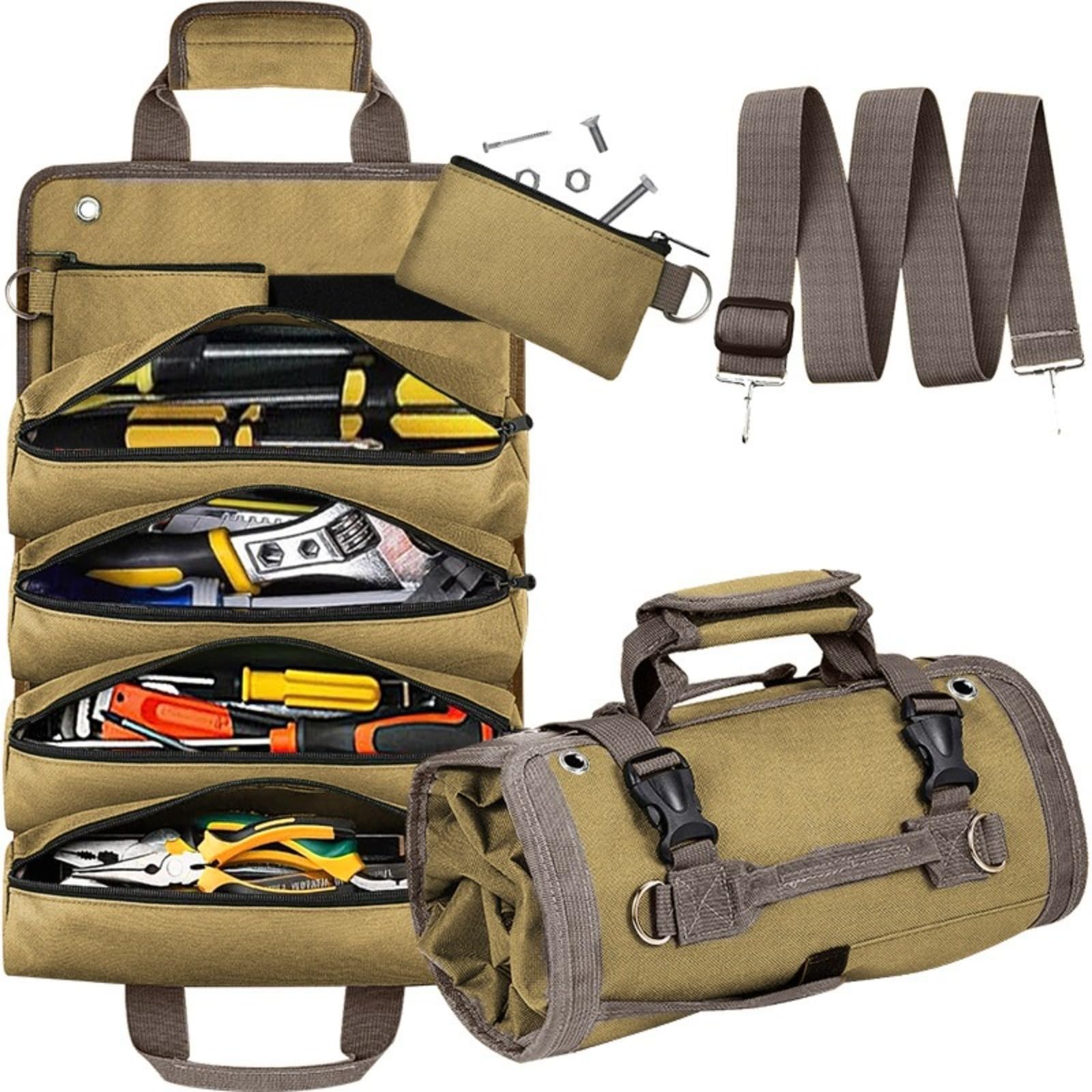 Hardware tool storage roll type electrician bag, car suspension storage bag