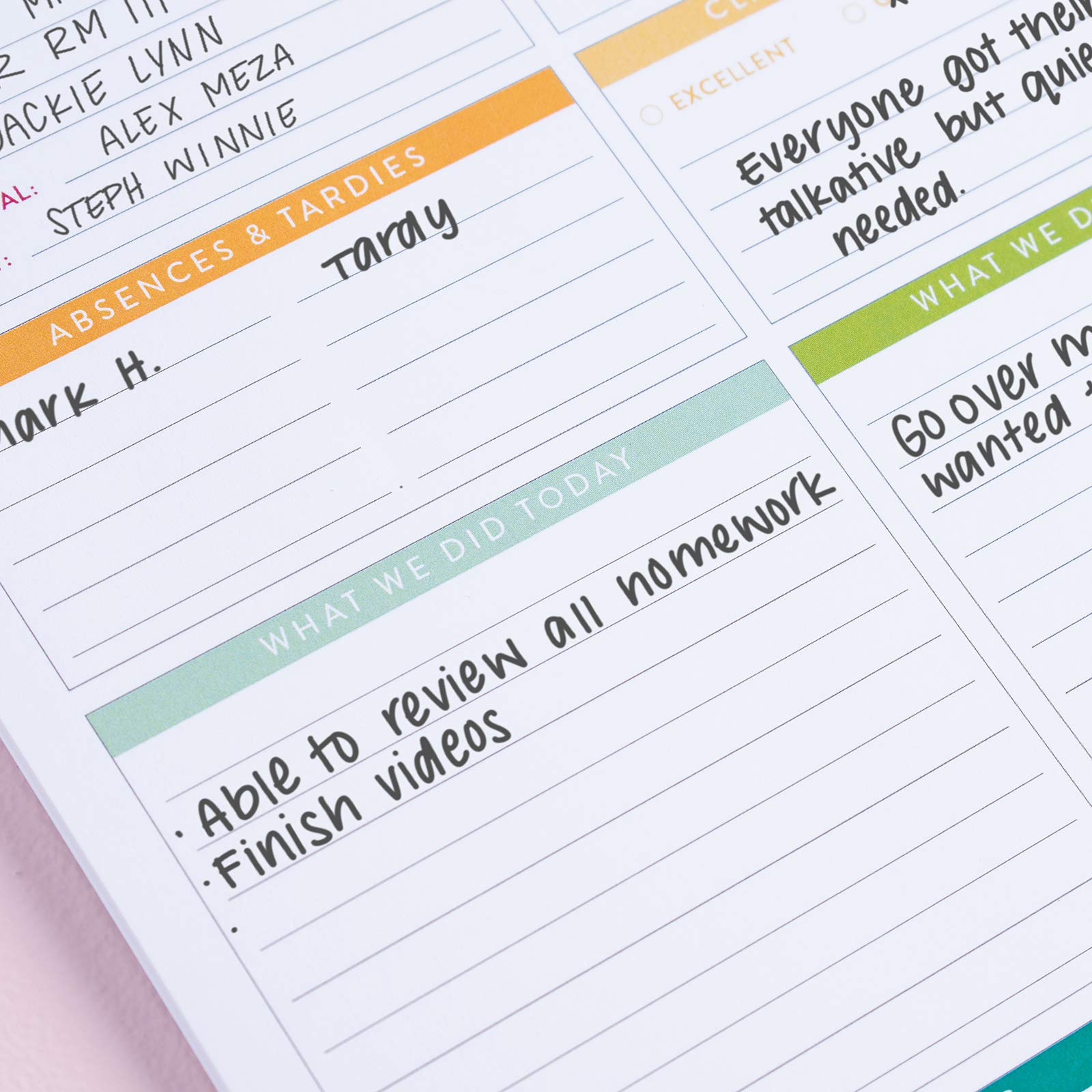 Amazon.com : Substitute Teacher Notepad - Preprinted Substitute Teacher  Log, Report, Communication Notepad. 25 Removable Sheets on Thick, Bleed  Resistant 80 Lb Paper. Modern Mid-Century Design by Erin Condren. : Office  Products