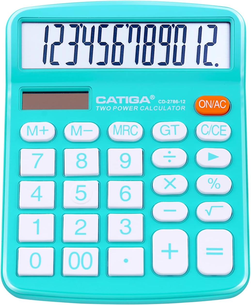 Desktop Calculator 12 Digit with Large LCD Display and Sensitive Button, Solar and Battery Dual Power, Standard Function for Office, Home, School, CD-2786