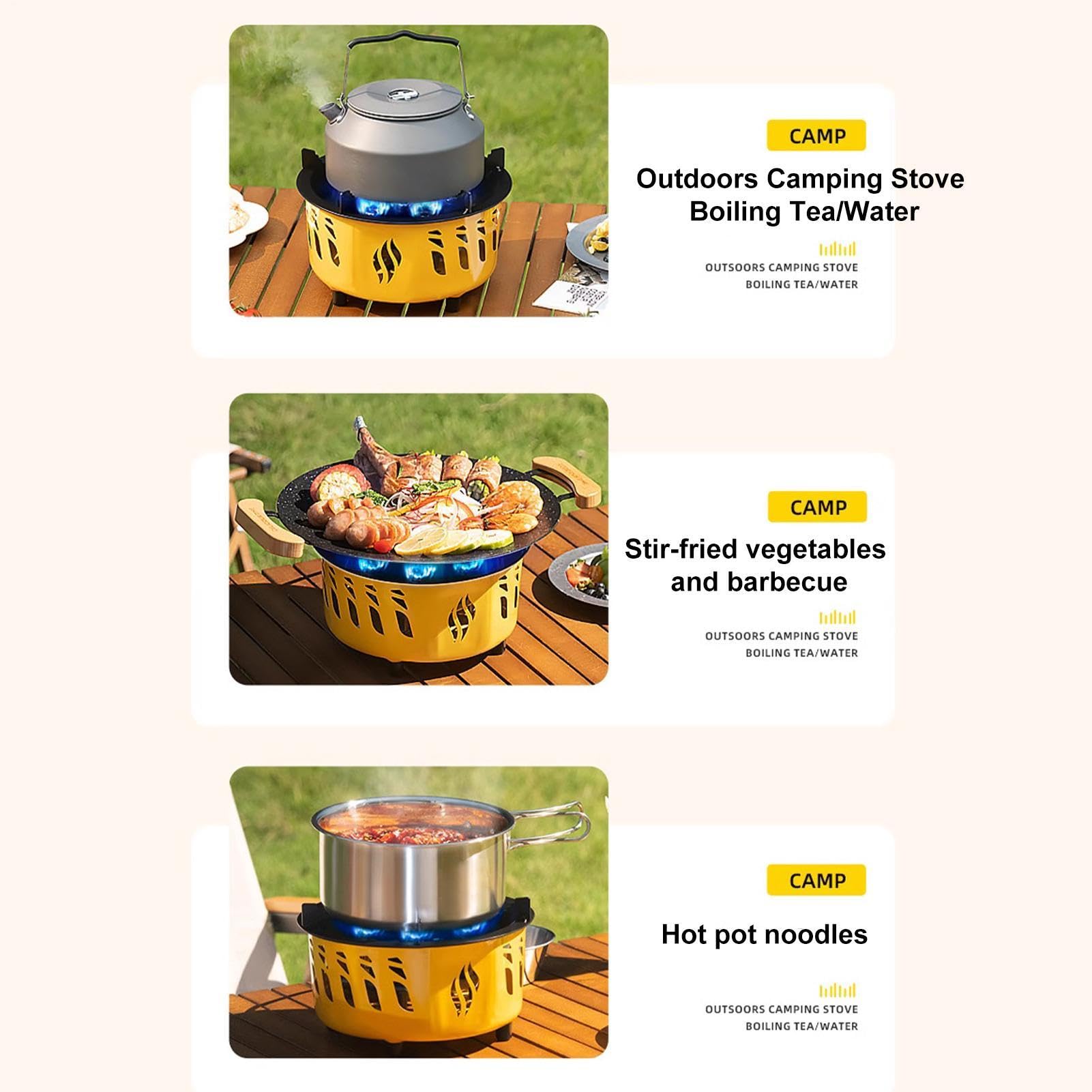 Fornello da campeggio antivento, fornello da picnic Design antivento | Sette stelle Antivento portatile compatto leggero design pieghevole per campeggio escursionismo arrampicata picnic