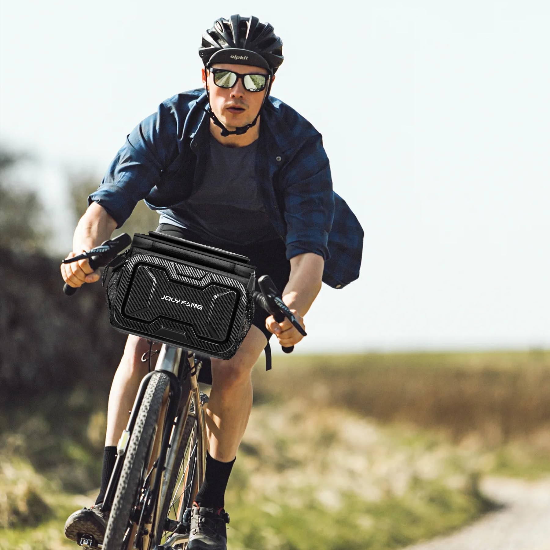 Sacoche de Guidon Vélo 7L – Sac de Guidon Imperméable avec Adaptateur de Guidon pour Vélos et Vélos Électriques, Sacoche de Guidon avec Écran Tactile et Sangle d'Épaule Amovible