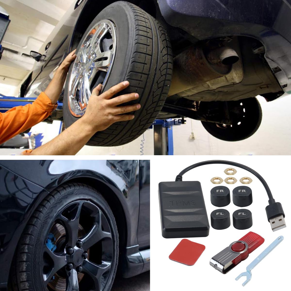 Ubric USB Auto TPMS Sensor System für Android Navigation Reifendrucküberwachung Alarm