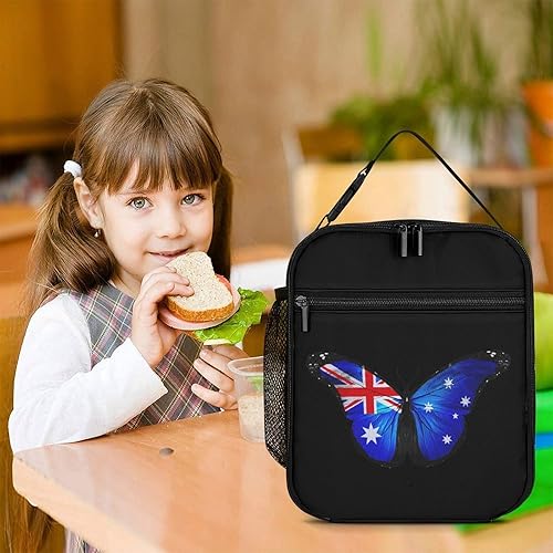 Miniatura 7 de Australian Flag Butterfly Insulated Lunch Bag for Women Men Reusable Lunch Box Tote Bag for Work Travel