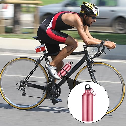 Miniatura 5 de 16 botellas de agua de aluminio de 17 onzas, botellas de agua de aluminio para bicicleta, botellas de agua para mochileros, botellas de agua