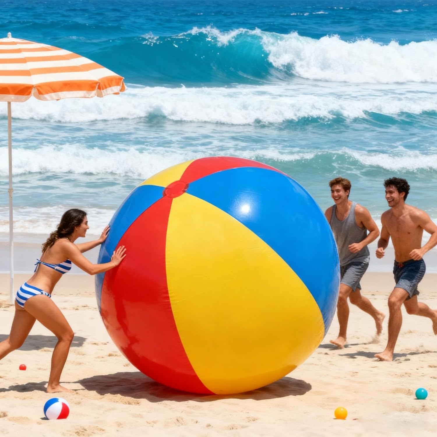 39"/59"/78" Giant Beach Balls, Inflatable Beach Ball, Beach Balls for Adults, for Summer Beach Parties, Music Festival and Festival Decorations