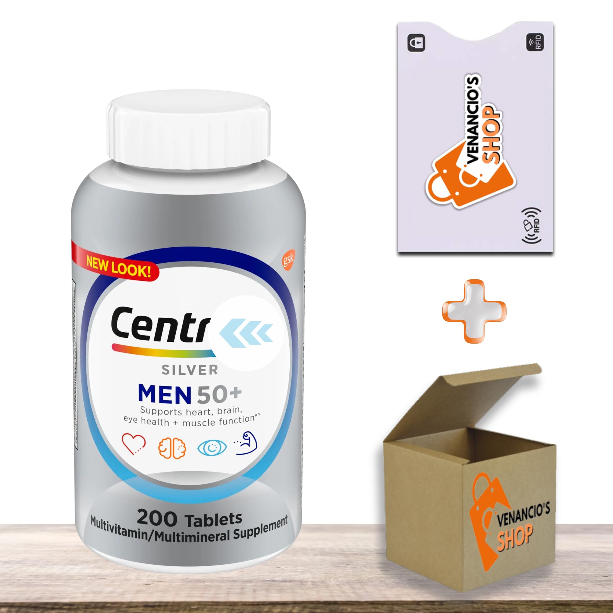 Silver Men 50 Plus, 200 Tablets – Complete Daily Multivitamin Supplement, for Men and Senior Adults – High Potency Vitamins & Minerals for Men's Health Over 50 (Pack of 1)