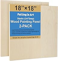 Vista 16 de Falling in Art - Juego de paneles de lienzo de madera de abedul sin terminar, paquete de 2 tablas de cuna de estudio de 3/4 pulgadas de profundidad
