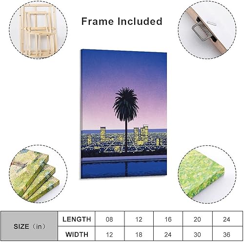 Miniatura 2 de Hiroshi Nagai - Póster de 6 pósteres de pinturas de paisajes tropicales modernos y surrealistas, pintura de arte de pared, impresiones en lienzo