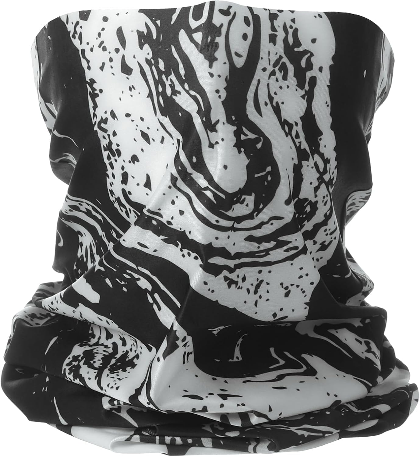 HARFINGTON Summer Cooling Neck Gaiter Sun Protection Face Mask Fishing Neck Gaiter Unisex Sunscreen Breathable Bandana for Fishing Outdoor Sports, Black-White