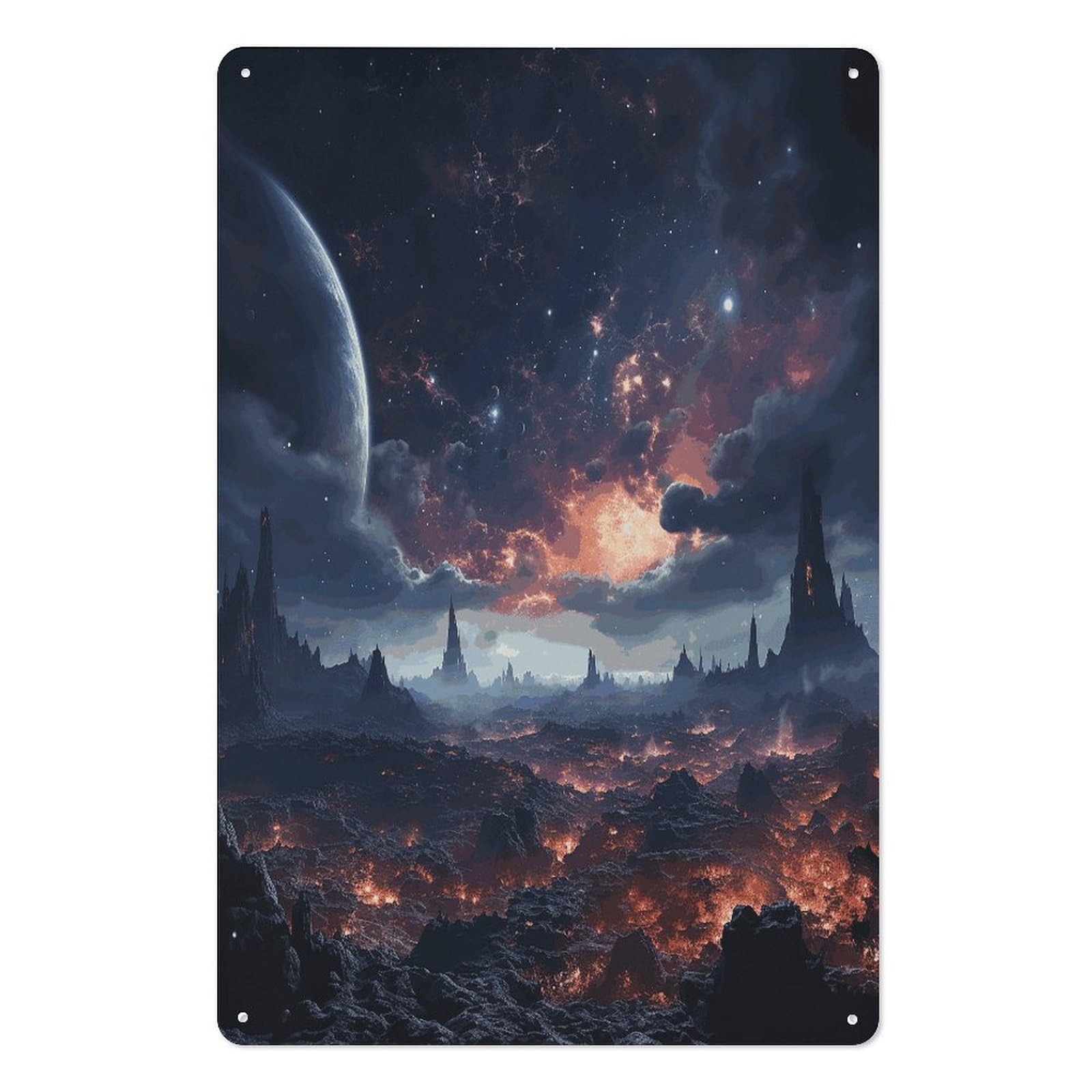 Adfgyerh Style Space Stars Tin Sign Hanging Art Prints,Wall Decor For Gifting And Party Decoration 7.9X11.8 Inch,Wall Art For Home Garden Greenhouse Living Room Bedroom Yard