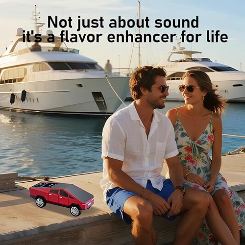 Miniatura 7 de Altavoz Bluetooth para automóvil con pantalla LED, diseño de automóvil modelo recargable, USBTFFM, llamadas manos libres, altavoz Bluetooth de