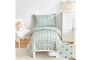 Soft and Plush Toddler Bedding Set with Tufted Polka Dots