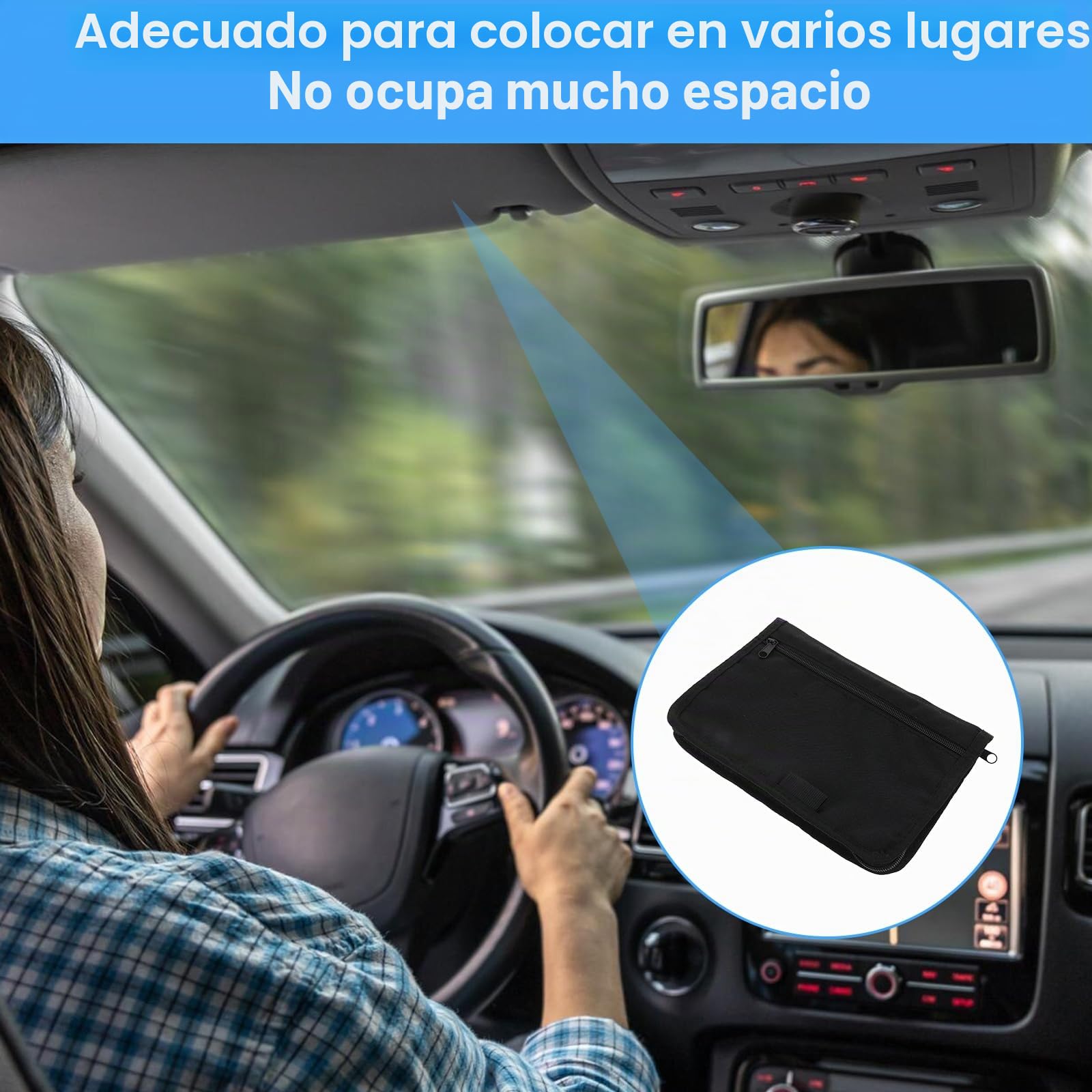 Carpeta para vehículos Carpeta para documentos A5, 24 x 17,5 cm Organizador de guantera para automóvil con múltiples compartimentos, para guardar cheques, facturas, recibos y billetes