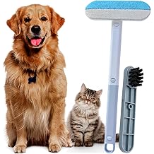 Pet Hair Removal Tool, Reusable Pet Hair Remover for Furniture, Couch, Carpet & Bedding, 17.3" Handle, Wide 7.3" Head, Mini Detail Brush, Easy Clean
