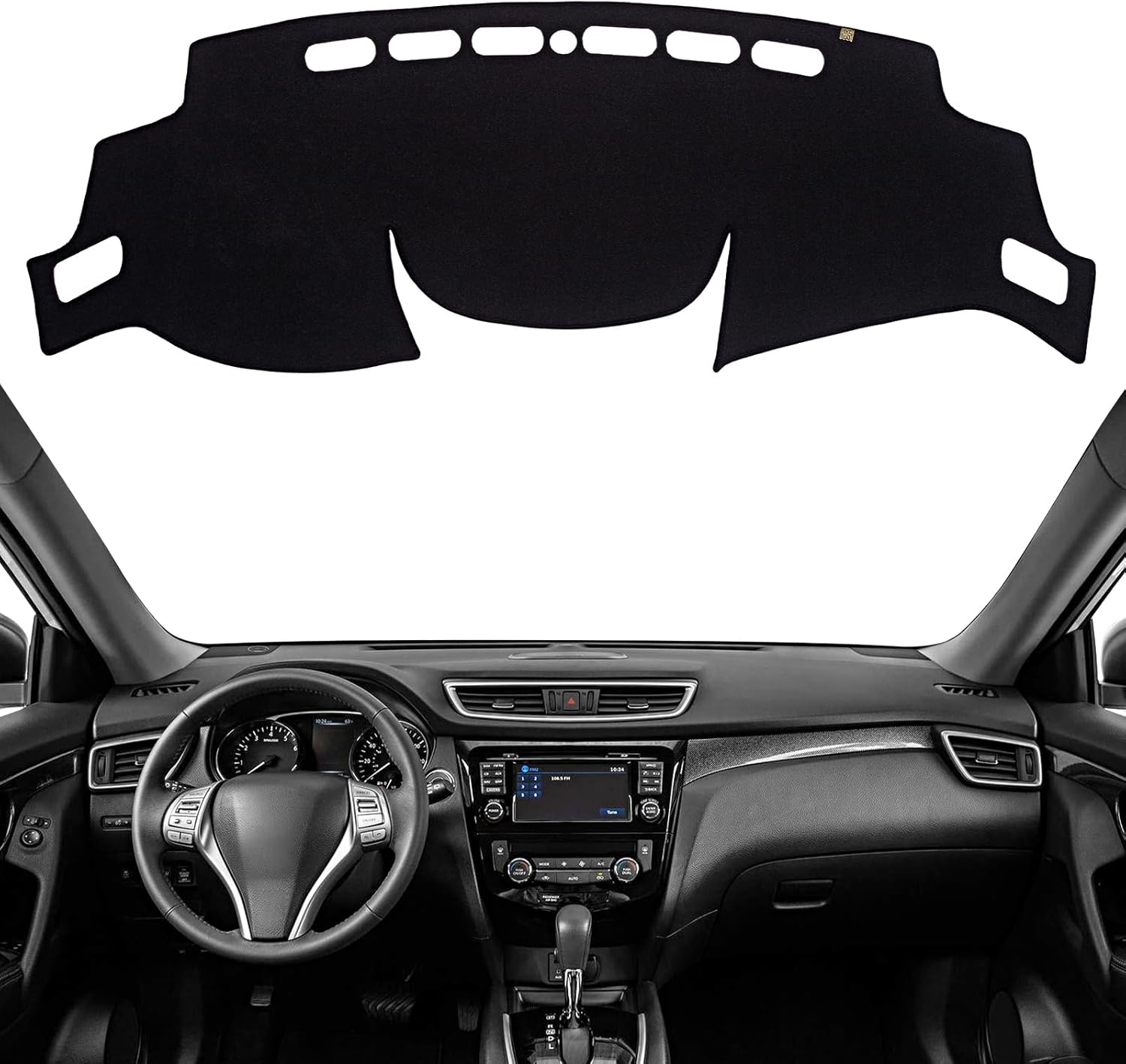 KEYOOG Dashboard Cover Dash Mat Fit for Ni-ssan 2020-2014 Rogue,2022-2017 Rogue Sport (Without HUD Models),Car Dash Board Mat Anti-Glare Carpet,Non-Slip Pad Sunshield Protector (Black)