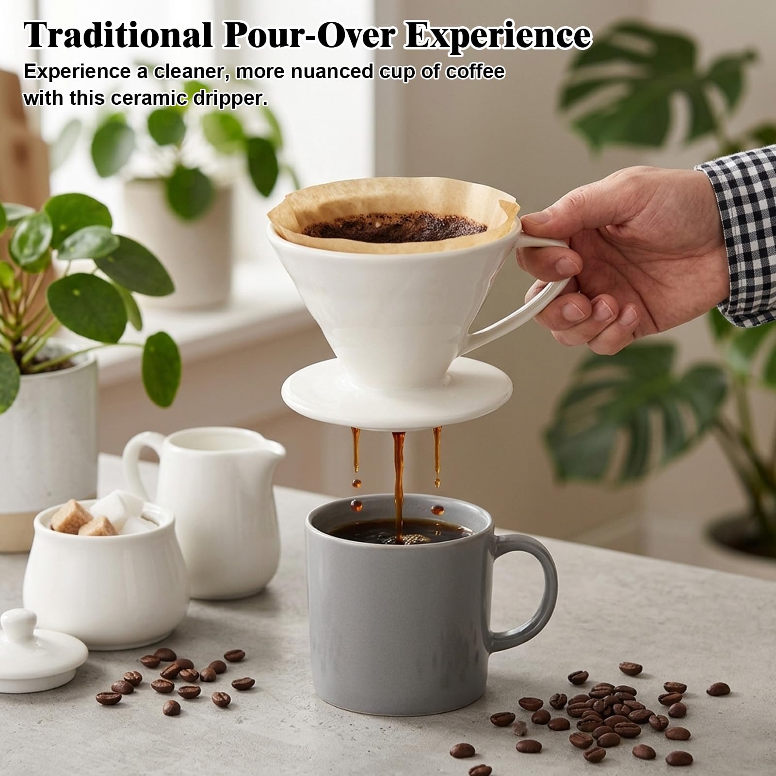 filtr do kawy porcelanowy rozmiar 4, filtr do kawy rozmiar 4 na filtry 1x4, trwały uchwyt na filtry do kawy z porcelany do domu, kawiarni, restauracji, prezent dla mamy, taty, przyjaciół