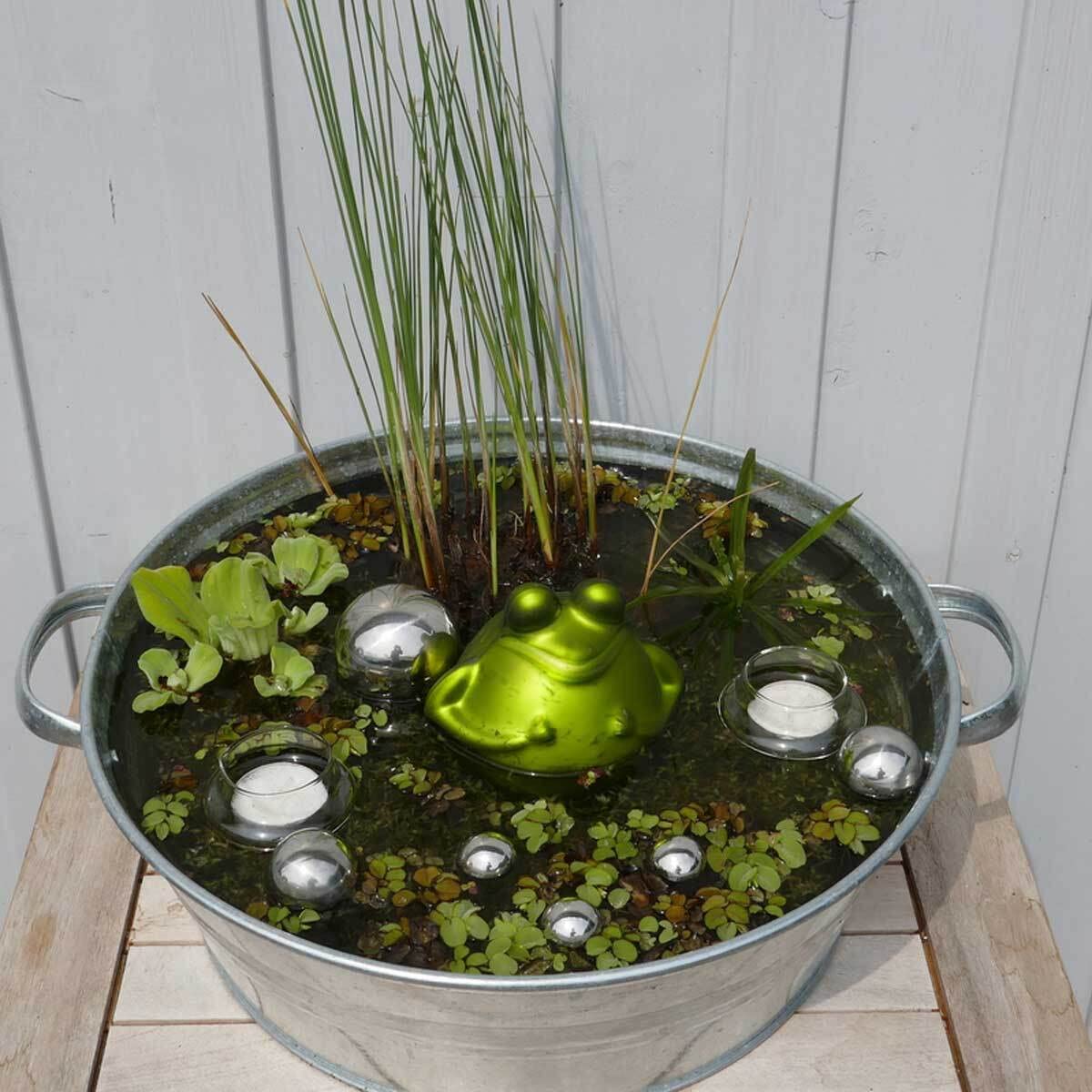 Produktbild von Aquarium 100x50x50 Miniteich Set - Wasserspeier Mit Solarpumpe Solar Wasserspeier Für Miniteich