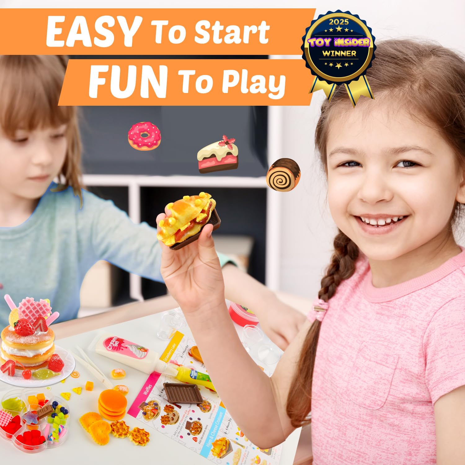 12 Making Miniature Food, Slime Mini Dessert Cup Making Craft Set, DIY Mini Food, NOT Edible, Birthday Idea for Kids Age 6+, Fun Party Gift(Mini food1)