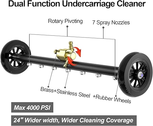 Miniatura 9 de POHIR Manguera de lavado a presión de 38 pulgadas, 50 pies para agua fría y caliente, máximo 248 F con conexión rápida, alambre de acero trenzado de