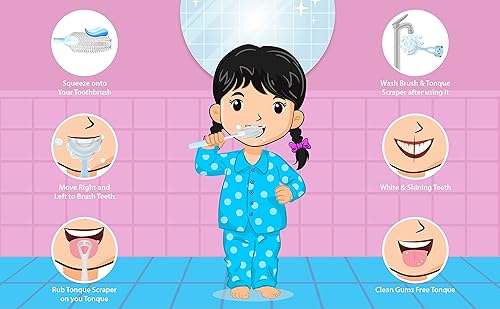 Miniatura 6 de Smile Fresh Cepillo de dientes en forma de U para niños, cepillo de dientes de boca completa de 360, con 2 cabezales de cepillo, raspador de lengua,