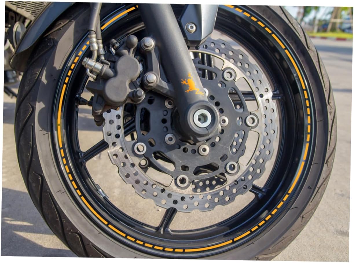 2pcs Motorcycle Rim Stickers Reflective Wheel Decals Auto Bike Tire Graphics Pvc Material Fade Resistant Random