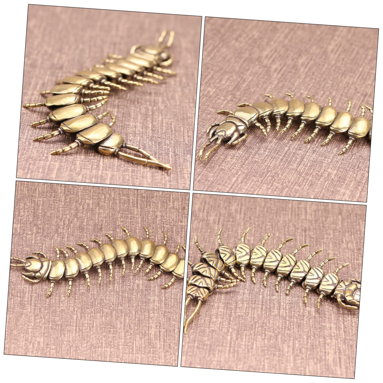 Cabilock Juguetes 3 Piezas Adorno de ciempiés Cosas de Broma Mascota de té decoración Bandeja de té Mascota artesanías de Mascotas de té de latón pequeña Adornos Accesorios Decorar