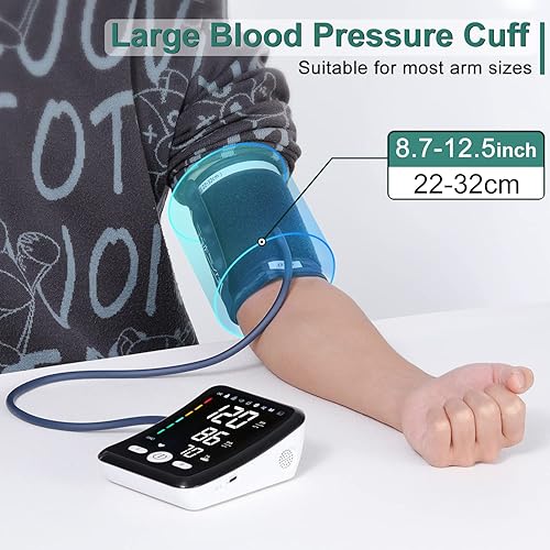 Miniatura 6 de Monitor de presión arterial superior del brazo  Máquina digital automática BP máquina de presión arterial recargable con puño grande ajustable para