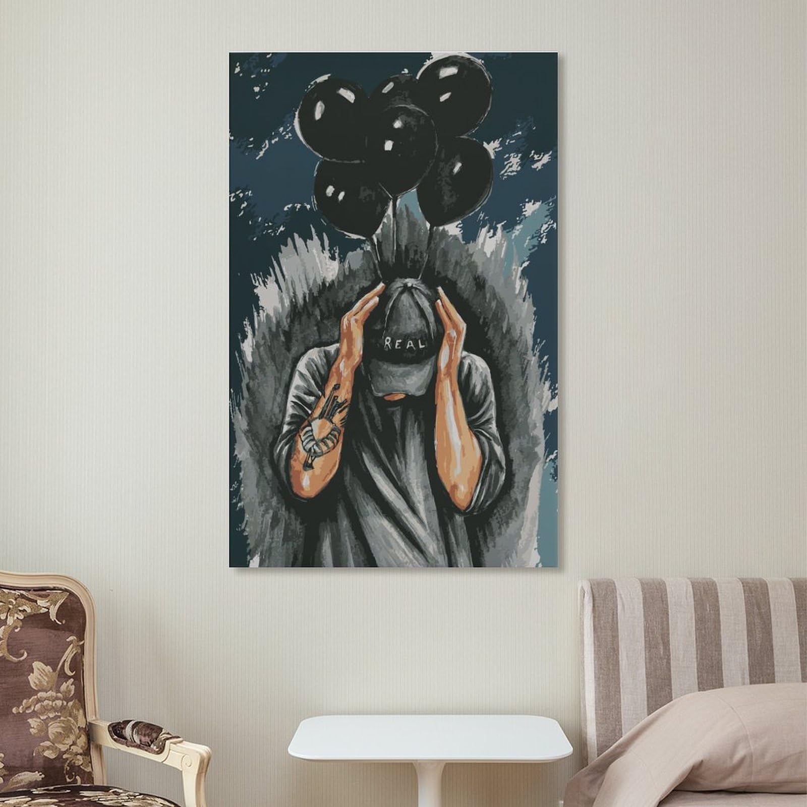 Poster su tela, motivo: cantante rap, hip hop, tutte le stelle, poster da parete per soggiorno, 40 x 60 cm