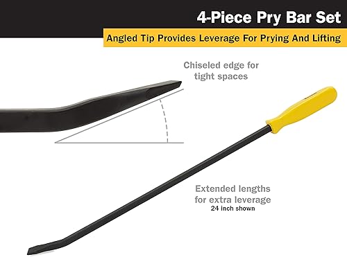 Miniatura 4 de Titan 17101 Juego de 4 barras de palanca, incluye barras de palanca de 8 pulgadas, 12 pulgadas, 18 pulgadas y 24 pulgadas