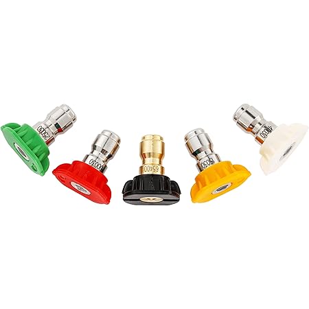 Tool Daily Pressure Washer Nozzle Tips Multiple Degrees, 1/4 inch, 5-Pack (Orifice 3.0)