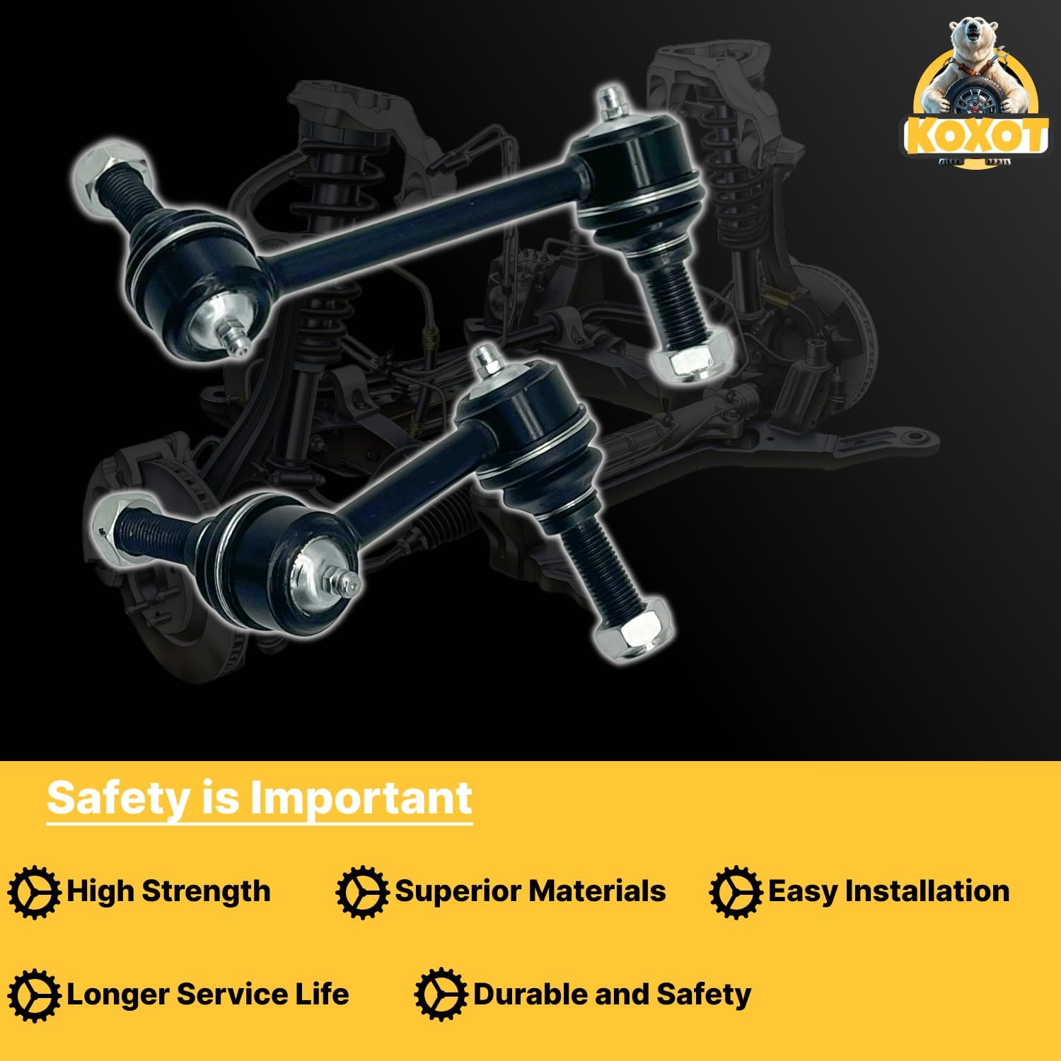 4pcs Front & Rear Stabilizer Sway Bar End Links Fit for Isuzu Ascender 03/for Oldsmobile 02-03 Bravada/for GMC Envoy XL02-03/for Chevrolet Trailblazer EXT 2002-2003 | K6666 K6665 K6668 K6667