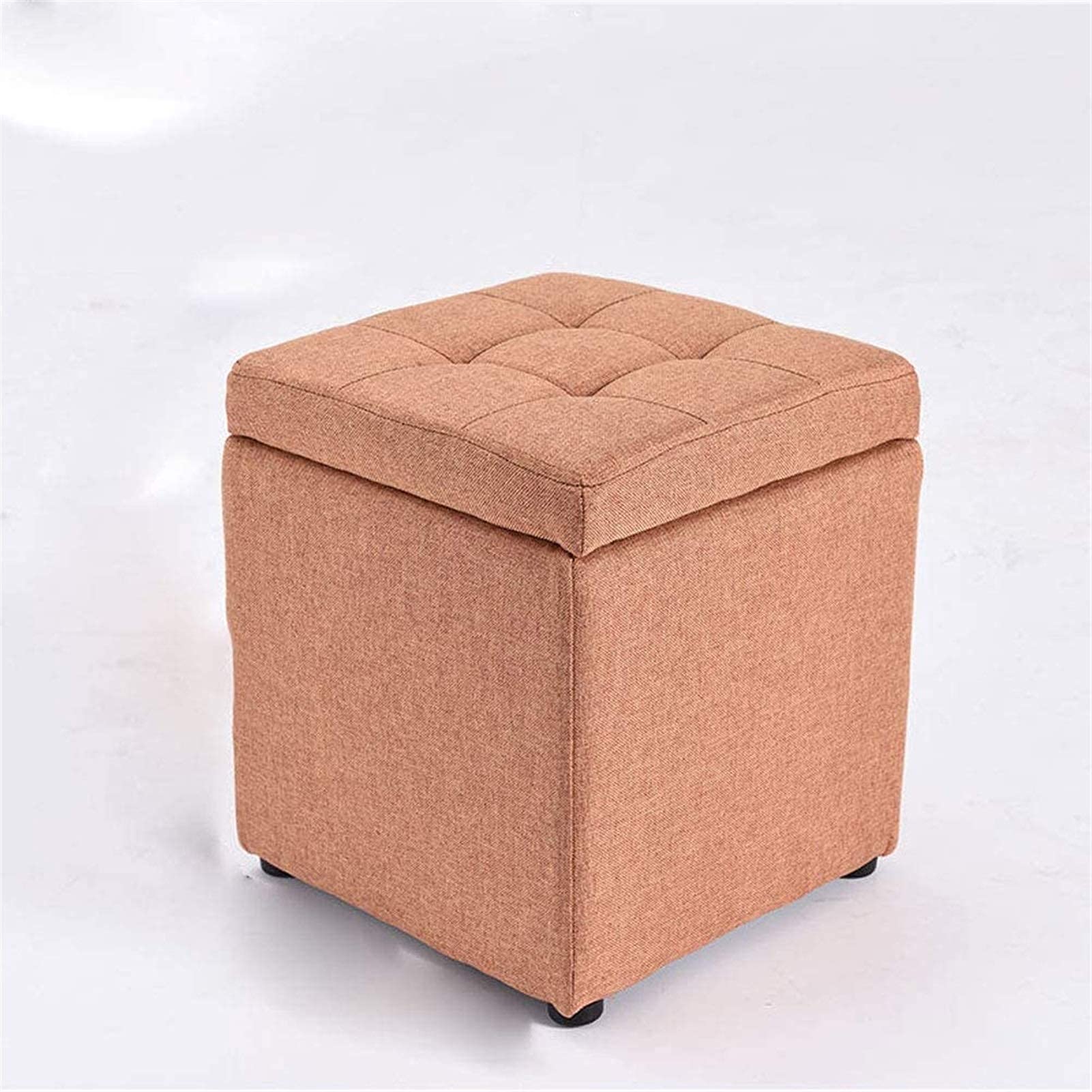 Repose-pieds de rangement orange pour un salon chaleureux et bien rangé