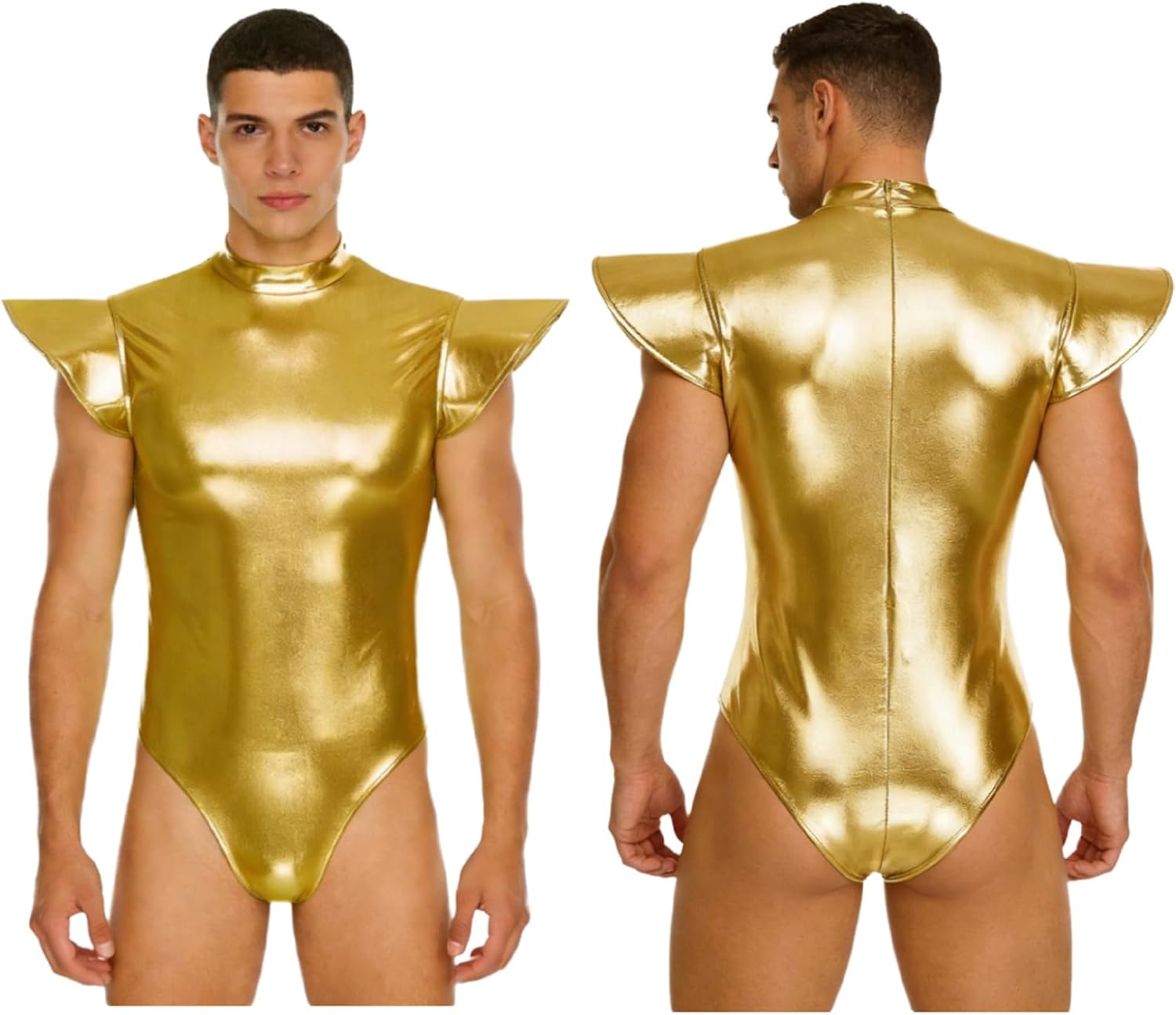 Adult Men's Bodysuit Fly Sleeve Dance Leotard Full-bodysuit Jumpsuit One-piece Jumpsuit Zentai Suit