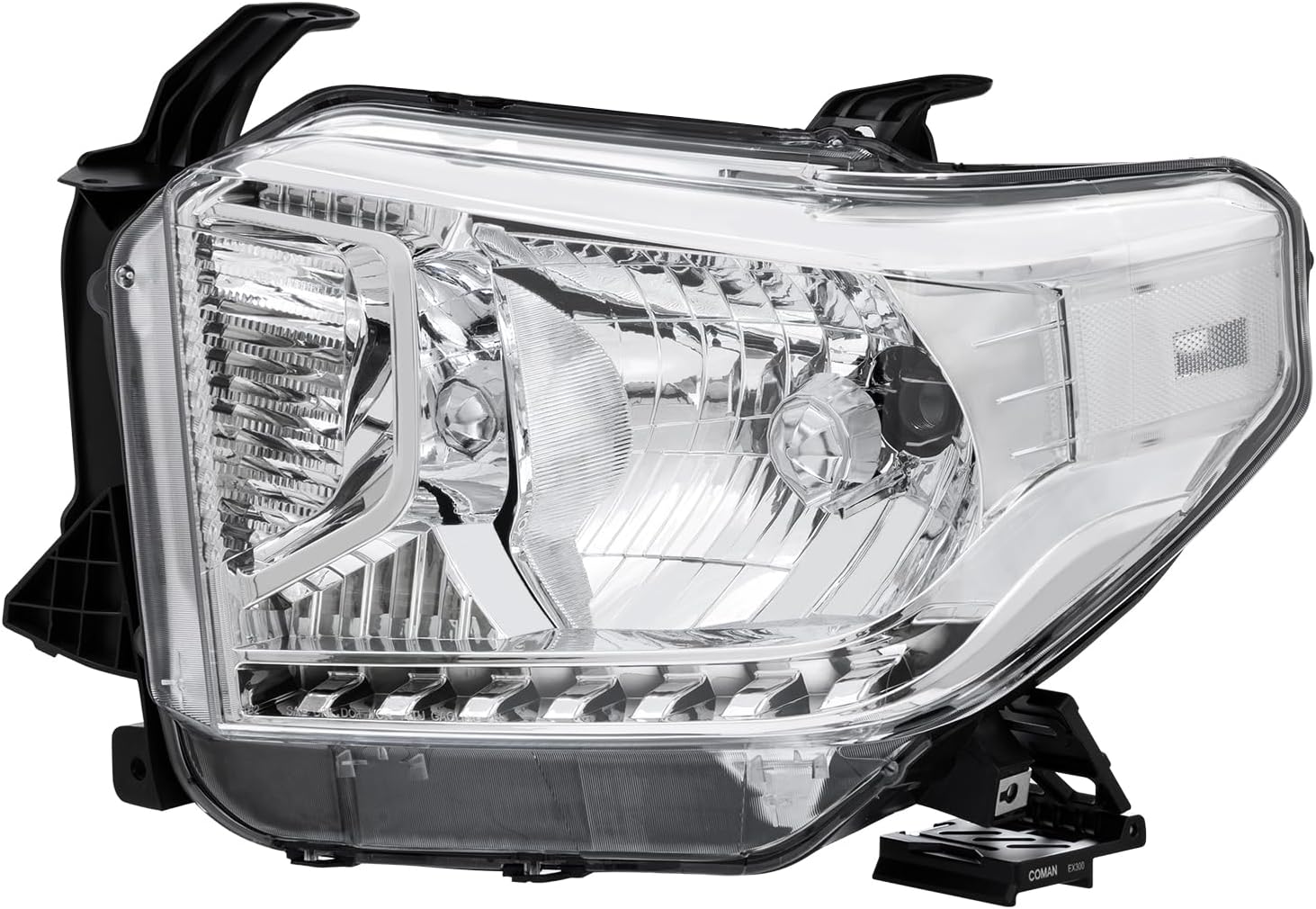 MOSTPLUS Headlight Assembly Compatible for 2014-2021 Toyota Tundra (Excl. Models with Led strips/Adjustable Leveling Dial) Front Lamp Chrome Housing Clear Lens Clear Corner (set of 2)