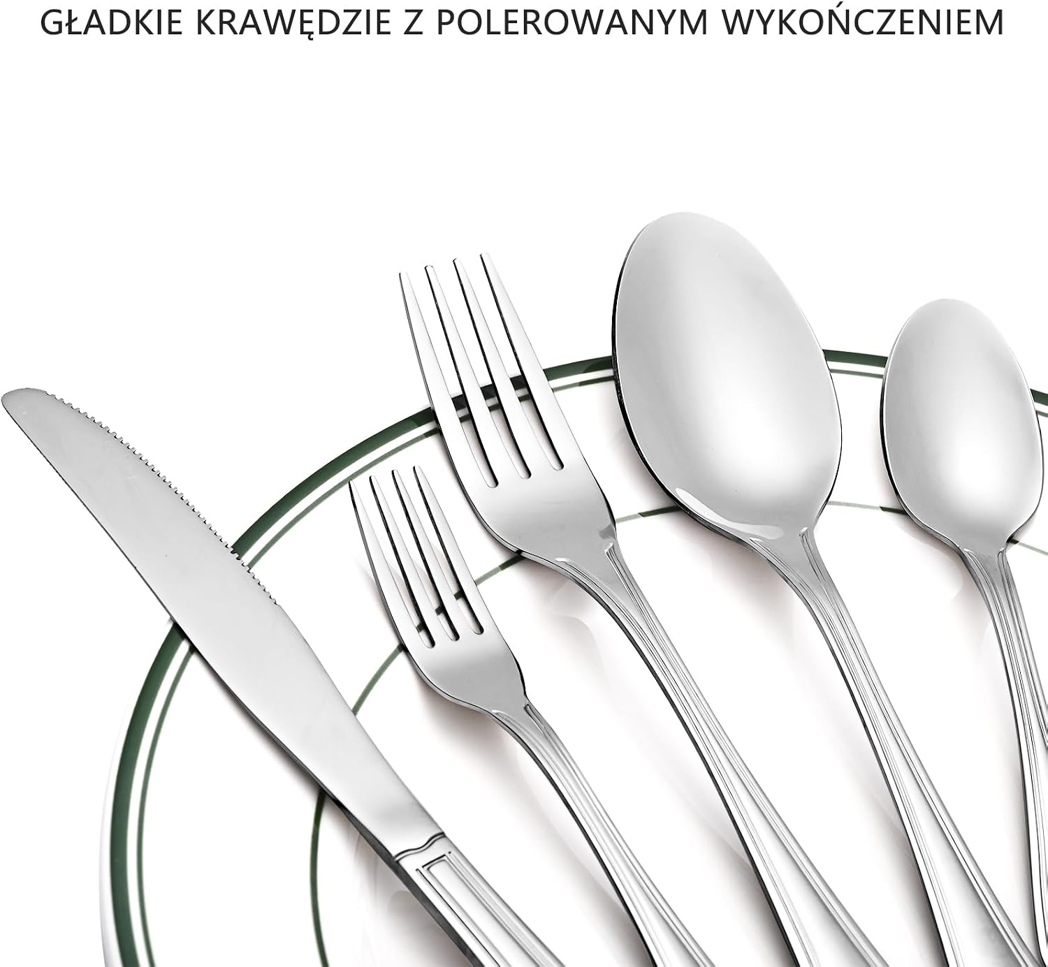 Otto Koning Frankfurt zestaw sztućców dla 6 osób 30-częściowy sztućce ze stali nierdzewnej polerowane na wysoki połysk sztućce o klasycznym i prostym wzornictwie
