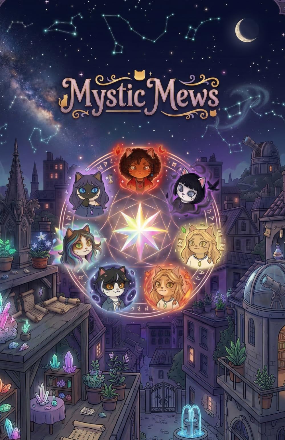 Mystic Mews: The Magical Witch Cats Coloring Book
