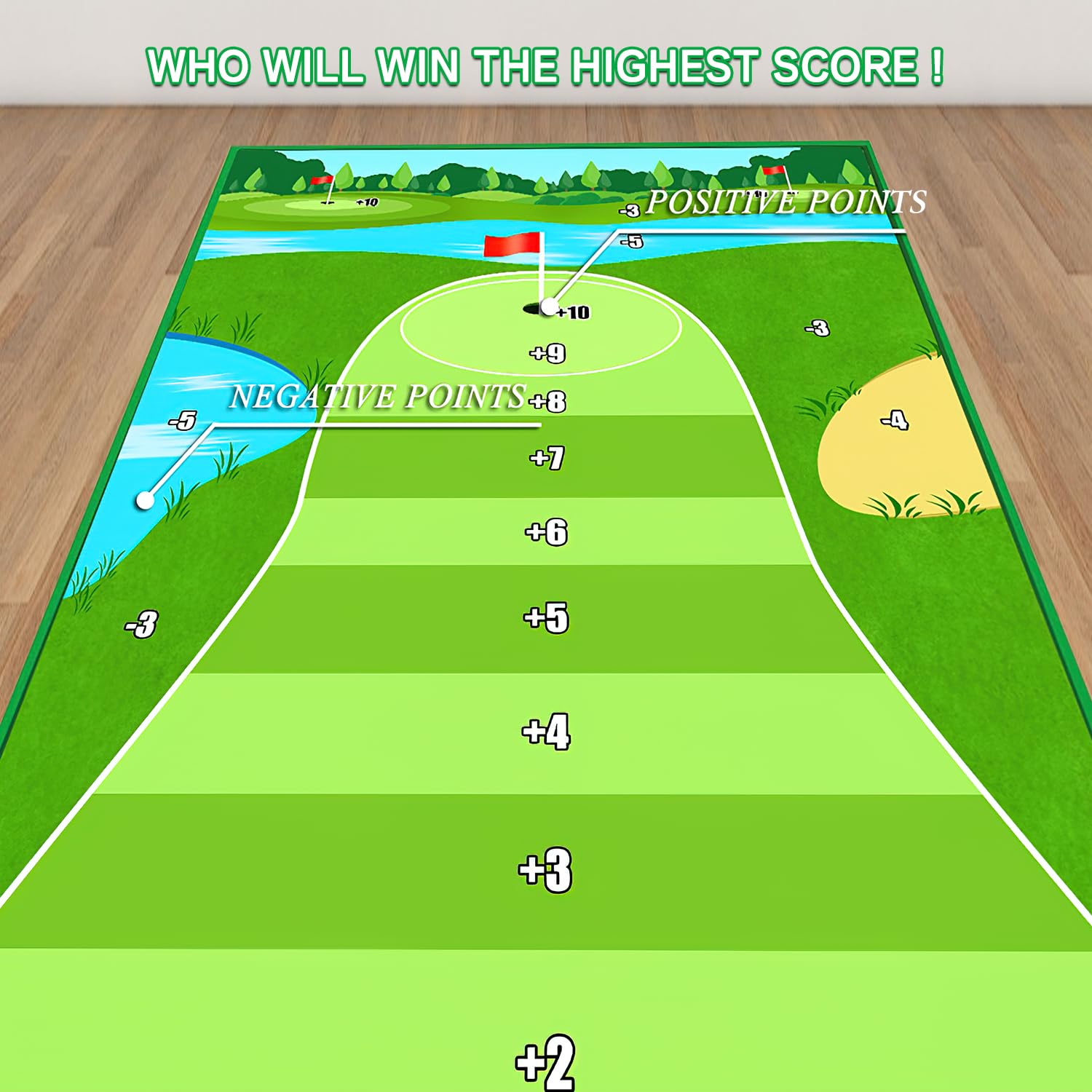 Dollox Golf Chipping Game Set with Hitting Mat – Indoor & Outdoor Golf Practice Mat with 20 Sticky Balls, Fun Golf Training Game for Adults, Family, Backyard or Office Play